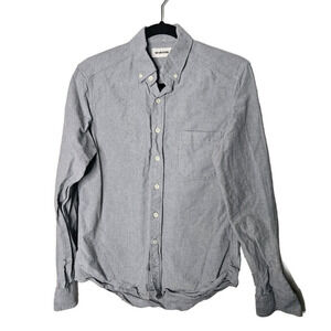 Taylor Stitch Button Up Shirt Pocket Handmade Cotton Mens 36 Gray